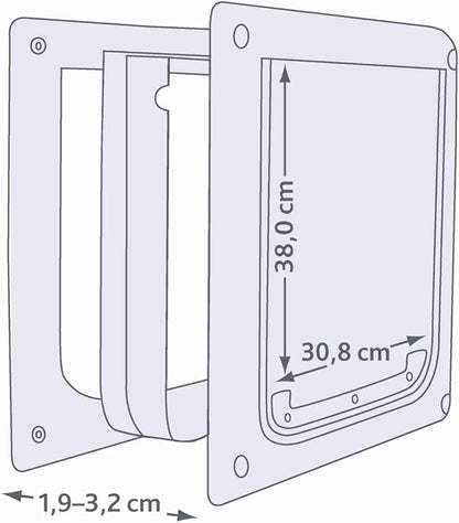 Trixie Pet Products 2-Way Locking Dog Door, Medium to X-Large Dogs, White