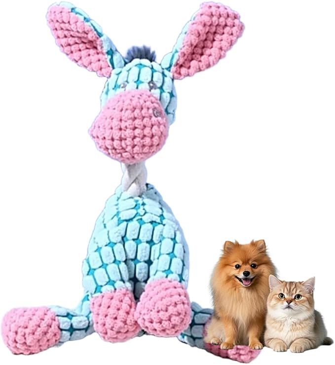 2026 New Indestructible Dog Toy, Durable Dog Stuffed Toys for Aggressive Chewers, Interactive Squeaky Chew Teething Toys for Small Medium Large Dogs Puppy (Blue)