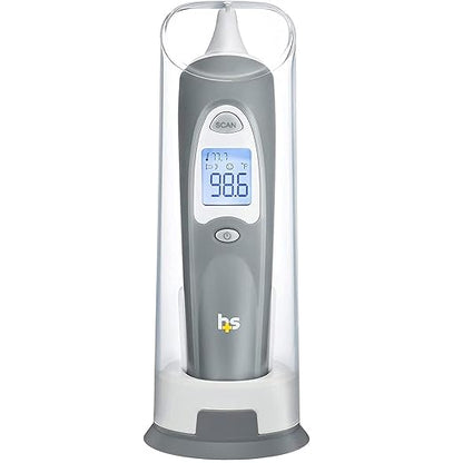HealthSmart Digital Ear Thermometer for Babies, Kids and Adults - Instant and Accurate Results, Infrared Technology, Visual Fever Indicator, and 30 Disposable Lens Covers, FSA & HSA Eligible
