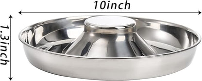 SOUJOY 2 Pack Stainless Steel Puppy Bowls, Pet Slow Feeder Bowls, Non-Skid Dog Food and Water Bowl, Feeding Weaning for Small Medium Large Dogs, Cat, Pets, Multiple Puppies