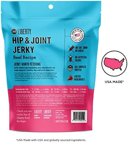 BIXBI Liberty Functional Healthy Hip And Joint Dog Jerky Treats, Beef Recipe, 5 Ounce