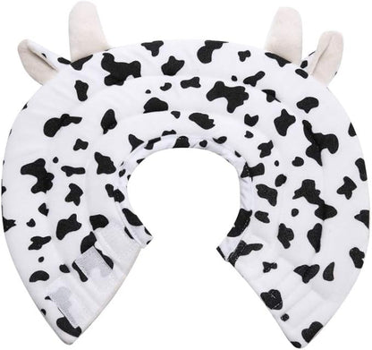 Pet Recovery Collar,Dog Protective E-Collar Soft Dog Cone Breathable Secure Lovely Collar for Puppy Small Medium Dogs (S-Neck: 30-33cm, Cow)