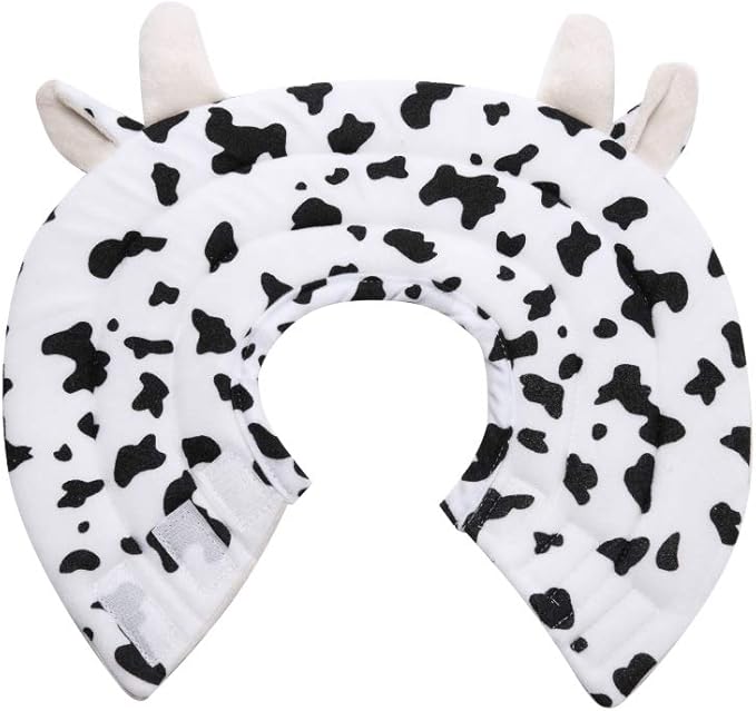 Pet Recovery Collar,Dog Protective E-Collar Soft Dog Cone Breathable Secure Lovely Collar for Puppy Small Medium Dogs (M-Neck: 35-38cm, Cow)
