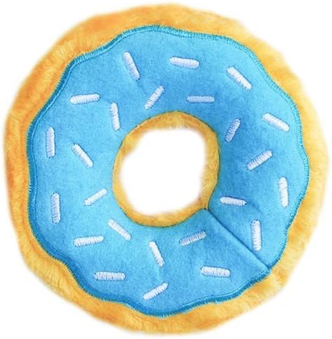 ZippyPaws - Mini Donutz No Stuffing Squeaky Plush Dog Toy - Blueberry
