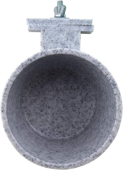 Lixit Kennel Cage Water Bowl Hanging - Non Spill Dog Crate Bowls - Durable Crate Water Bowl for Pets - Securely Attaches to Cage for Convenient Feeding and Drinking (10oz, Granite)