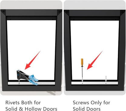 [MAVRICPOWER] Aluminum Large Dog Door for Door, Doggy Door with 2 Sliding Lock Panels for Extreme Weather, Pet Door for Dogs Up to 80 lbs
