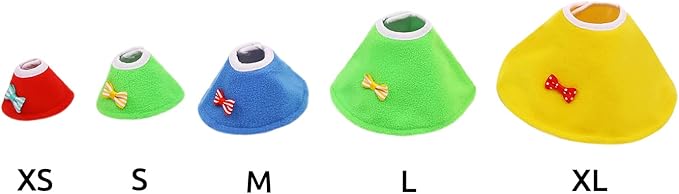 Bird Cone Collar 4 Pcs Set Pet Parrot Anti-bite Elizabethan Collars Protective Anti-Grab Feather Wound Healing Recovery Cones for Lovebird Cockatiel Budgerigar Parakeet Yellow Blue Red Green