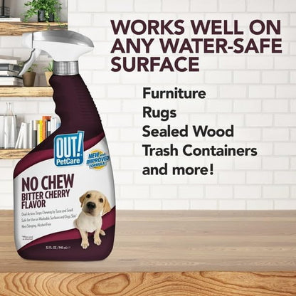 Petcare Bitter Cherry Dog Chew Deterrent, Discourages Licking and Chewing, 32 Ounces - 1 Pack, Can Be Used On Any Washable Surface, Indoor and Outdoor.
