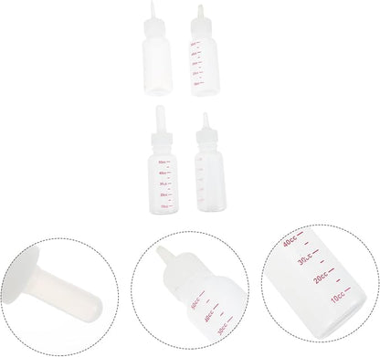50ml Silicone Baby Milk Bottle 4-Pack Dog Cat Feeding Bottles with Replaceable Nipples for Puppies and Kittens PET Nursing Supplies