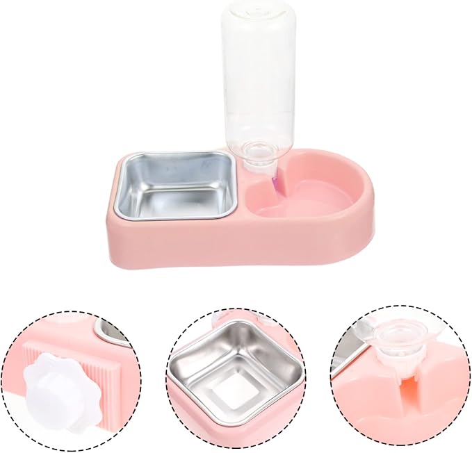 Milisten 1set Detachable Automatic Pet Feeder Dual Bowls for Cats and Dogs Convenient Hanging Design for Easy Cleaning and Refilling for Home and Pet Shops Box