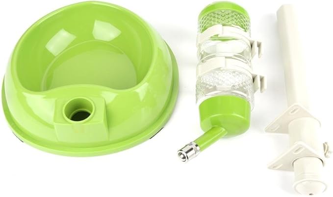 Dog Water Bottle Bowl,Automatically Feeding Water Height Adjustable Dispenser for Dog Cat(Green)