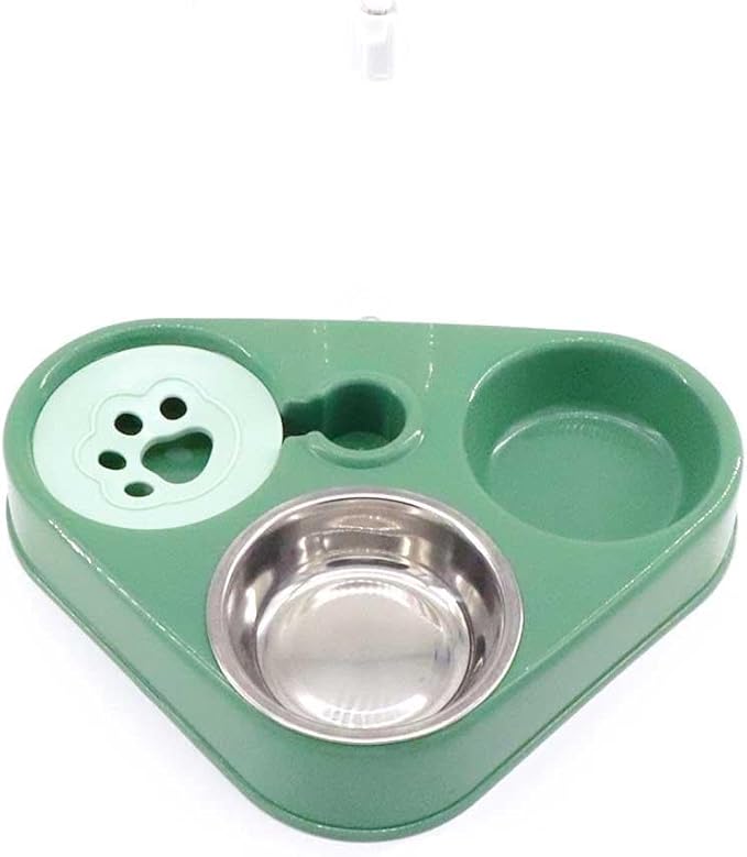 Dog Bowls Eco-Friendly Non-Skid Cat Bowls Pet Supplies Water Dispenser Dog Cage Accessory Pet Feeding Feeder Dog Supplies(Green)