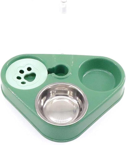 Dog Bowls Eco-Friendly Non-Skid Cat Bowls Pet Supplies Water Dispenser Dog Cage Accessory Pet Feeding Feeder Dog Supplies(Green)