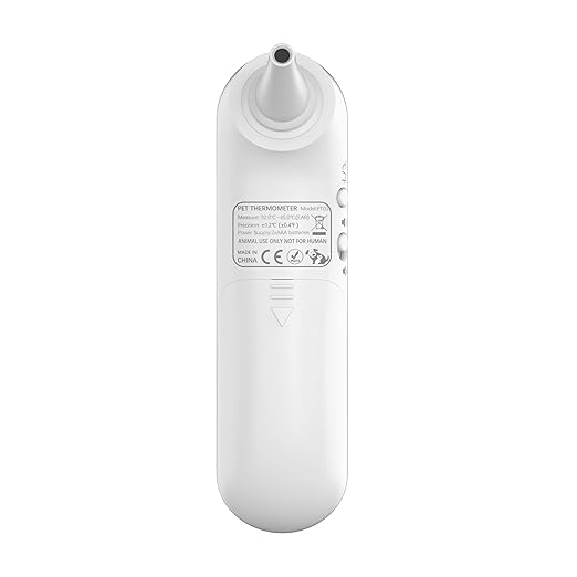Dog Ear Temperature Monitor, Long Probe for Pets Ear Canal Only, Measure Dog Temperature in 1 Second, Voice On/Off Switchable, C/F Switchable (White)