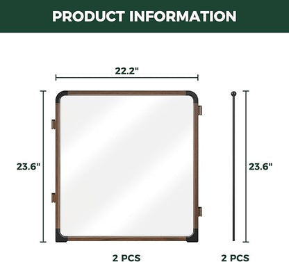 FXW AuraSpace Pro Acrylic Indoor Dog Playpen, Heavy-Duty with Metal Frame, 24" Height 2 Panels for Puppies & Small Dogs, Walnut│Patented
