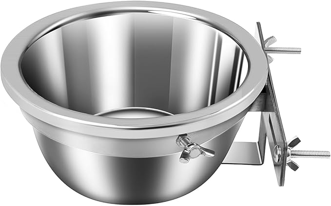 Dog Water Bowl No Spill, Stainless Steel Hanging Large Dog Crate Food Bowls for Kennel, M(1650ml/56oz)