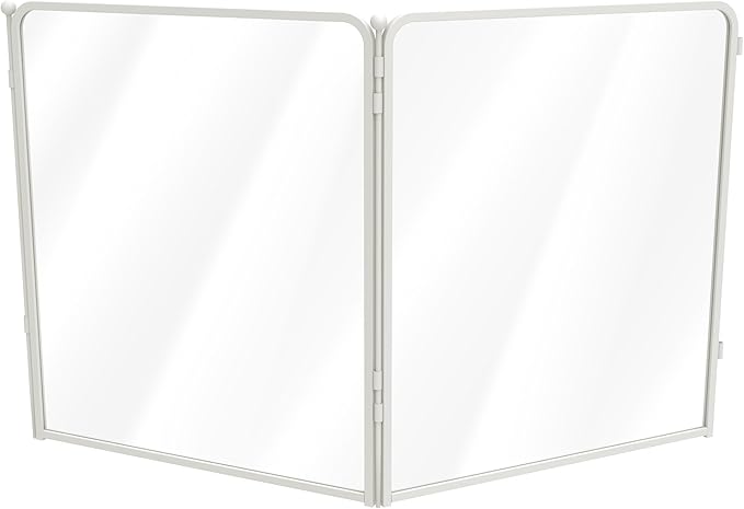 FXW AuraSpace Pro Acrylic Indoor Dog Playpen, Heavy-Duty with Metal Frame, 32" Height 2 Panels for Small and Medium Dogs, White│Patented