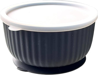 Cat Bowls with Suction Cup 400ml with Silicone Lid — Elevated Silicone Pet Dish with Non-Slip Bottom for Dry Food, Wet Food and Water — Silicone Water Bowl for Small Dog, Rabbit, Kittens (Grafit)