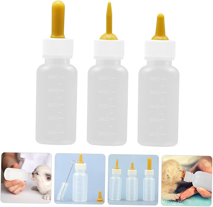 Toddmomy 3pcs Pet Feeding Bottles Kitten Milk Bottles Kit for Household Pet Nurser Small