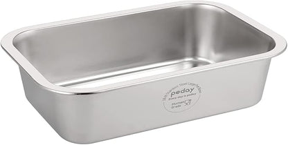 PEDAY 0.84 Gallon Dog Water Bowl, Human Grade Stainless Steel, for Medium & Large Sized Dogs- Silver Classic