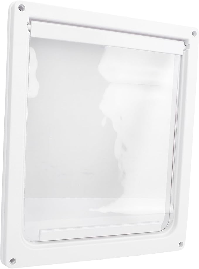 Focket Dog Door, High Strength Large Dog Door Weatherproof Pet with Transparent Flap for Stairs Doorways House (L)