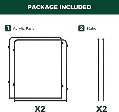 FXW AuraSpace Pro Acrylic & Wire Mesh Indoor Dog Playpen, 32" Height 2 Panels Metal Dog Pen for Small and Medium Dogs, Black│Patented