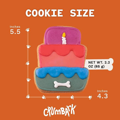 Dog Birthday Treats | Hand-Decorated Treats – 8 Pack in Gift Box | Extra Large Treat 62g Cookie, Vegan Dog Birthday Cake
