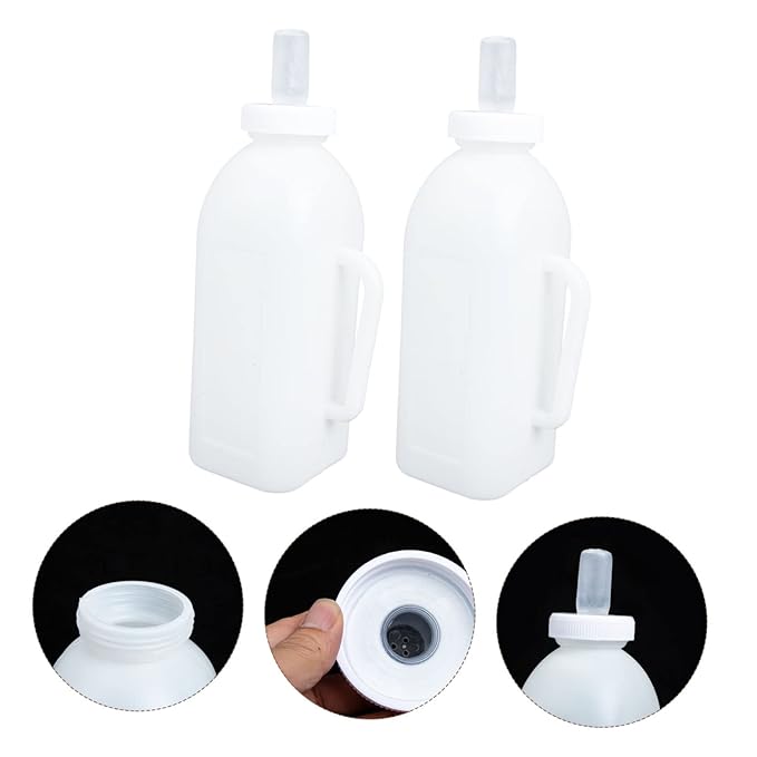 Mikikit 2L Calf Milk Bottle Silicone Nursing Bottle for Calves and Kittens for Livestock and Small Animals 4-Pint Capacity