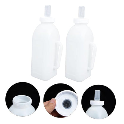 Mikikit 2L Calf Milk Bottle Silicone Nursing Bottle for Calves and Kittens for Livestock and Small Animals 4-Pint Capacity