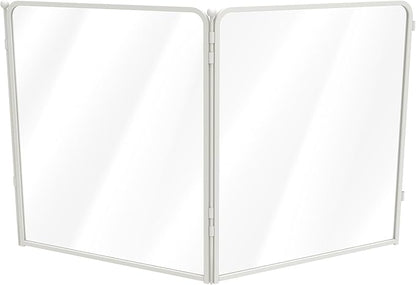 FXW AuraSpace Pro Acrylic & Wire Mesh Indoor Dog Playpen, 32" Height 2 Acrylic Panels Metal Dog Pen for Small and Medium Dogs, White│Patented