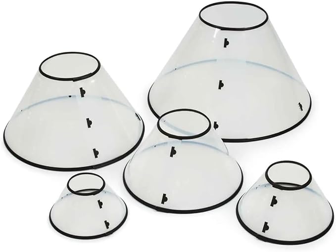 Elizabethan Dog and Cat Collars Recovery Vet Chewing Healthy Behavior Cone of Shame (Clear, Vet Set - All 5 Sizes)
