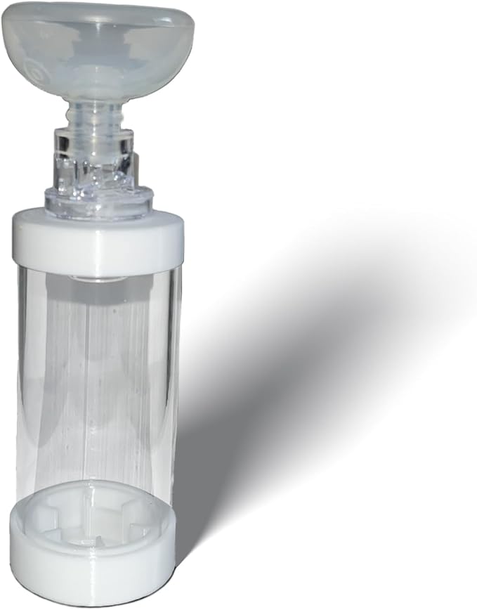 Cat/Dog Inhaler Aerosol Chamber with Valve - Round Silicone Material Cover, Transparent Version (Small)