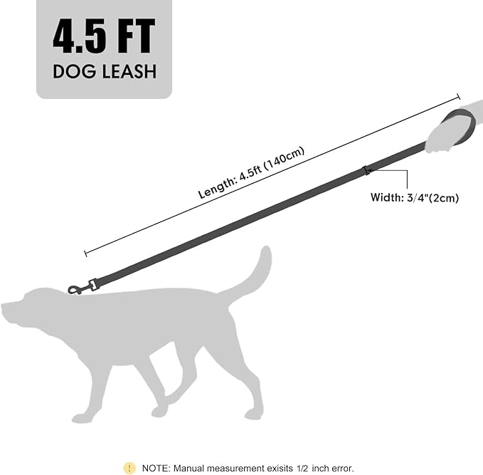Didog PU Leather Dog Leash for Small Dogs 4.5ft, Soft Padded Handle Dog Leashes for Medium Size, Walking and Training Leashes Faux Leather for Large Pet,Red