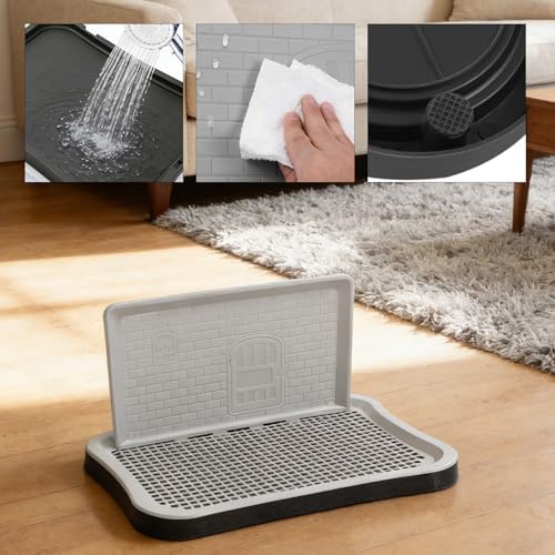 Dog Potty Tray with High Wall, 20.8x14.96 Indoor Pet Pee Pad Holder,Puppy Training Holder,Bathroom Dog Litter Box, Pet Toilet for Small and Medium Dogs,Housebreaking Supplies, Pet Products