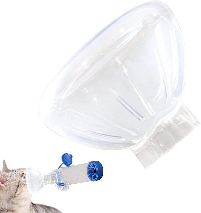 Pet Masque for Dogs Cats - Veterinary Inhalation | Adjustable Soft Transparent Chamber with Tube Connector, Animal Respiratory Health Care Tool 6.89x2.76x2.76 in