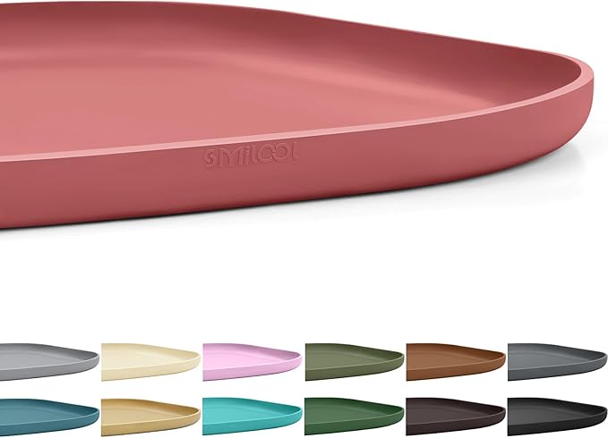 Smilool Small Silicone Pet Food Mat with Raised Edge for Food and Water Bowl, Square Dog Feeding Mats, Cat Food Trays for Floor Waterproof, Rubber Tray for Dogs and Cats, 12 x 12 x 0.7 Erythrinus