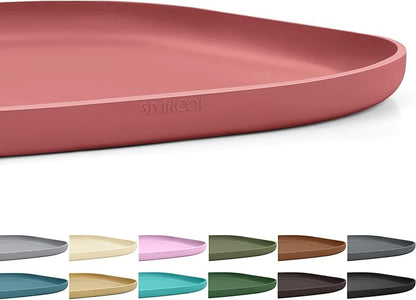Smilool Small Silicone Pet Food Mat with Raised Edge for Food and Water Bowl, Square Dog Feeding Mats, Cat Food Trays for Floor Waterproof, Rubber Tray for Dogs and Cats, 12 x 12 x 0.7 Erythrinus