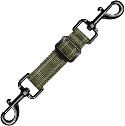 Dog Collar Safety Clip, Reflective Double-Ended Backup Connector for Harness to Collar, Adjustable Safety Clip for Prong, Pinch Collars, Prevents Escapes & Accidental Disconnection