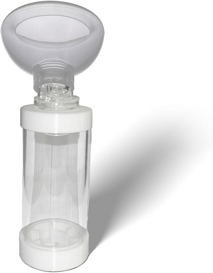 Cat/Dog Inhaler Aerosol Chamber with Valve - Round Silicone Material Cover, Transparent Version (Large)