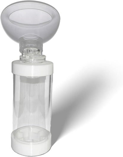 Cat/Dog Inhaler Aerosol Chamber with Valve - Round Silicone Material Cover, Transparent Version (Large)
