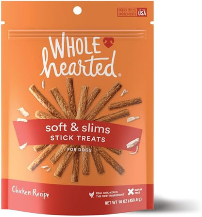 WholeHearted Grain Free Soft and Chewy Chicken Recipe Dog Stick Treats 16 oz