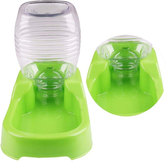 Mipcase Dog Water Feeder, Dog Water Dispenser Large, Automatic Pet Food Water Dispenser Plastic Food Feeding Bowls for Dogs Cats (Green)