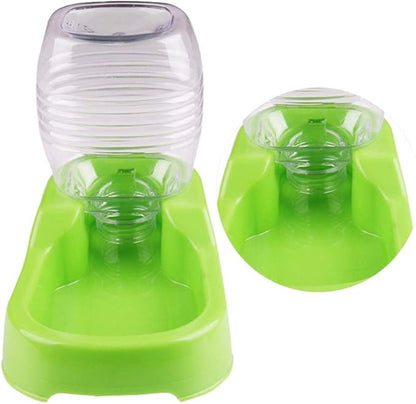 Mipcase Dog Water Feeder, Dog Water Dispenser Large, Automatic Pet Food Water Dispenser Plastic Food Feeding Bowls for Dogs Cats (Green)