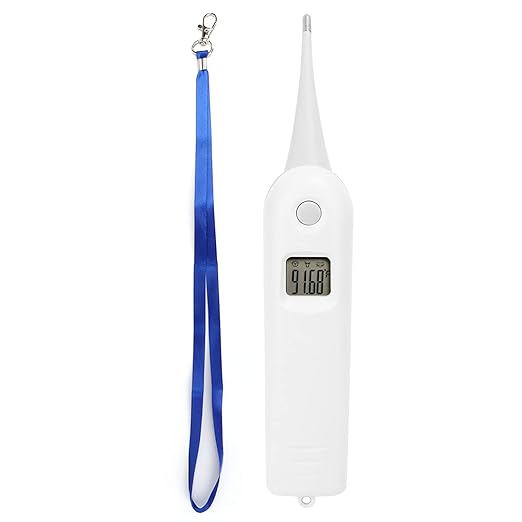 Tiiyee Pet Thermometer, Fast Digital Veterinary Thermometer Electronic Accurate Temperature Readings with Waterproof Flexible Round Tip for Cats Dogs Horse Cattle Pigs Sheep Livestock Fever Detection