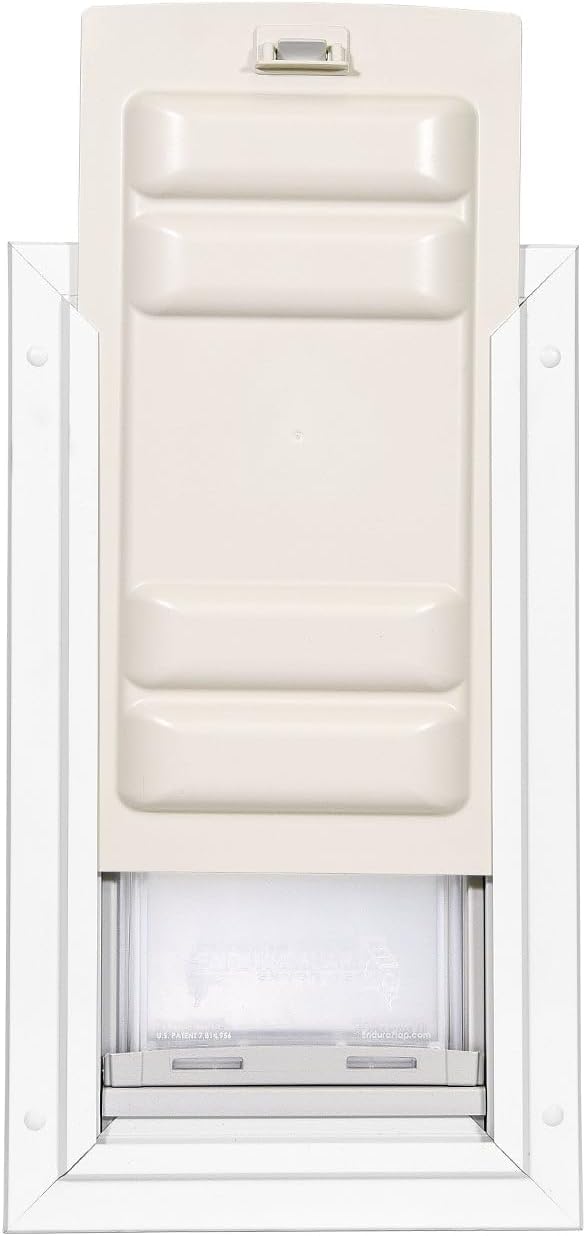 Endura Single Flap Pet Door for Doors | All-Weather Insulated | Durable Aluminum Frame With Secure Locking Cover | Interior and Exterior Installations | White, Small