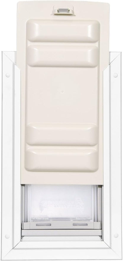 Endura Single Flap Pet Door for Doors | All-Weather Insulated | Durable Aluminum Frame With Secure Locking Cover | Interior and Exterior Installations | White, Small