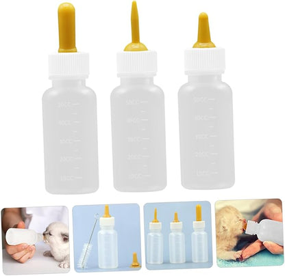 Mipcase 3pcs Pet Feeding Bottles Cat Dog Puppy Kitten Water Milk Feeding Bottle Kit