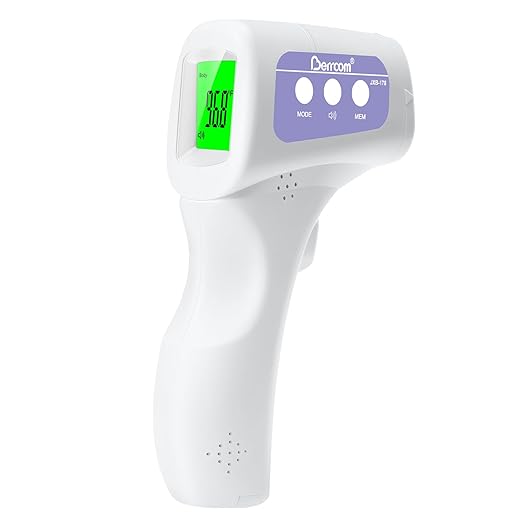 Berrcom Non-Contact Infrared Forehead Thermometer, 3-in-1 Digital Fever Check Temperature Gun for Baby Infant Kids Adults, Fast Accurate - Purple