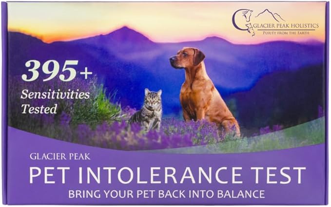 Glacier Peak Holistics, The Original Pet Intolerance Test - Screen Over 395 Food and Environmental Stressors, A Hair and Saliva Kit for Cat and Dog Sensitivities (Results in 7-10 Business Days)