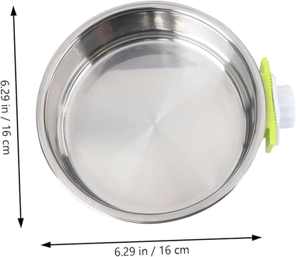 VANZACK Stainless Steel Dog Bowl Pet Feeder Portable Pet Water Dispenser Easy Cleaning Double Layer Bowl Green Pet Supplies